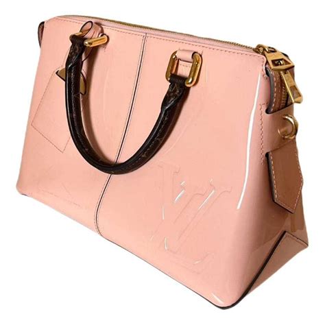 Tote miroir patent leather handbag Louis Vuitton Pink in Patent 